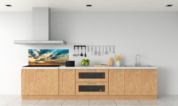 Rivestimento parete cucina con motivo 'Cielo al tramonto'