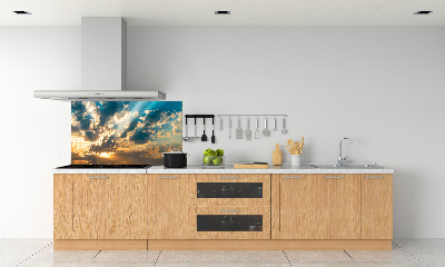 Rivestimento parete cucina con motivo 'Cielo al tramonto'