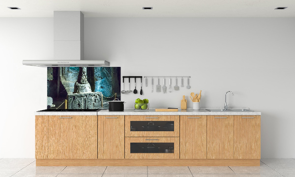 Rivestimento parete cucina con finitura a effetto «Miniera di sale»