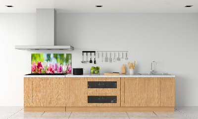 Pannello paraschizzi cucina con motivo tulipani