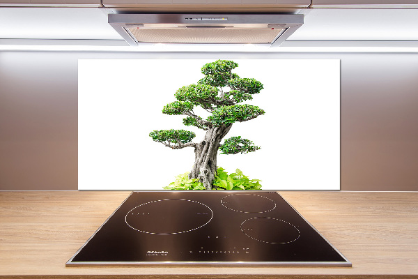 Rivestimento parete cucina con motivo albero bonsai
