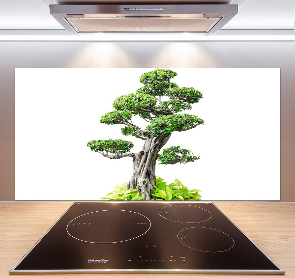 Rivestimento parete cucina con motivo albero bonsai