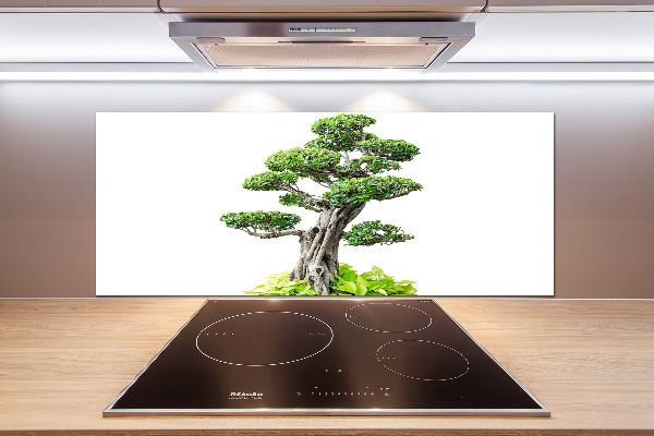 Rivestimento parete cucina con motivo albero bonsai