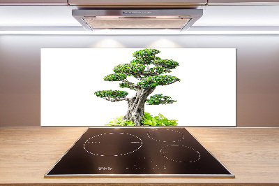 Rivestimento parete cucina con motivo albero bonsai