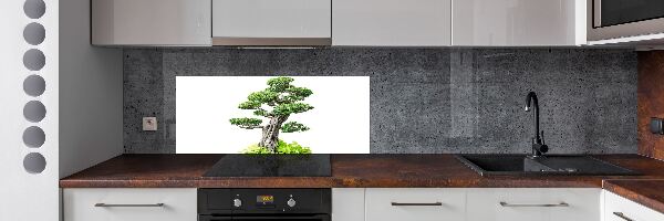 Rivestimento parete cucina con motivo albero bonsai