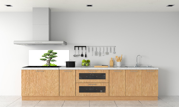 Rivestimento parete cucina con motivo albero bonsai