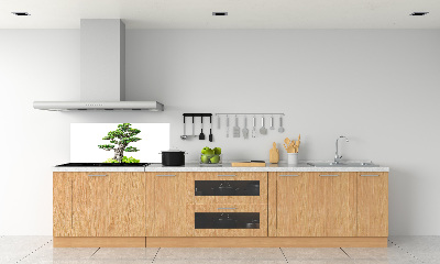 Rivestimento parete cucina con motivo albero bonsai