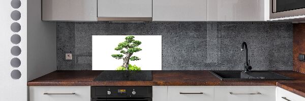 Rivestimento parete cucina con motivo albero bonsai