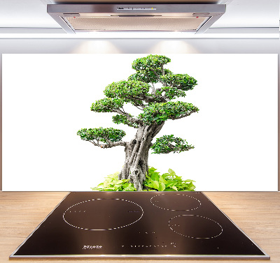 Rivestimento parete cucina con motivo albero bonsai