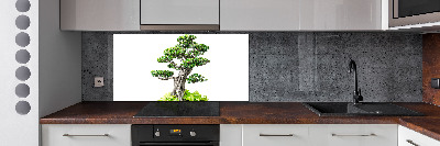 Rivestimento parete cucina con motivo albero bonsai