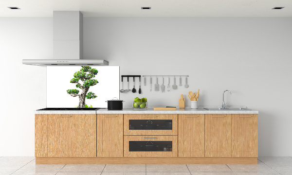 Rivestimento parete cucina con motivo albero bonsai