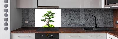 Rivestimento parete cucina con motivo albero bonsai