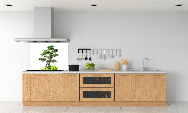 Rivestimento parete cucina con motivo albero bonsai