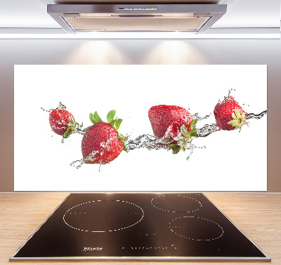 Pannello paraschizzi cucina con motivo di fragole e acqua