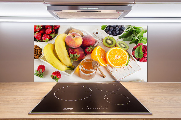 Rivestimento parete cucina con motivo frutta e miele