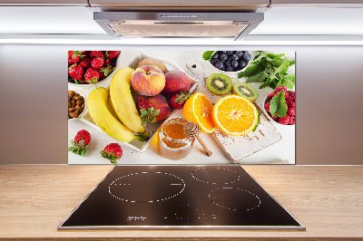 Rivestimento parete cucina con motivo frutta e miele