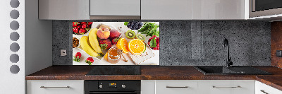 Rivestimento parete cucina con motivo frutta e miele