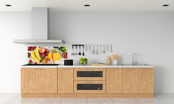 Rivestimento parete cucina con motivo frutta e miele