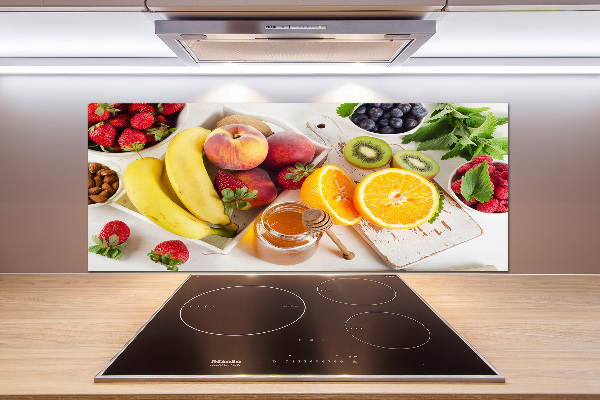 Rivestimento parete cucina con motivo frutta e miele