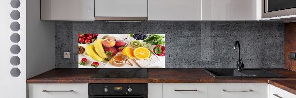 Rivestimento parete cucina con motivo frutta e miele