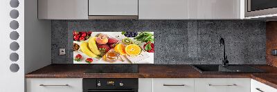 Rivestimento parete cucina con motivo frutta e miele