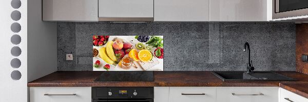 Rivestimento parete cucina con motivo frutta e miele