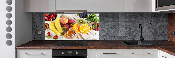 Rivestimento parete cucina con motivo frutta e miele