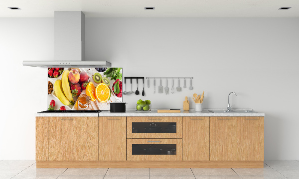 Rivestimento parete cucina con motivo frutta e miele