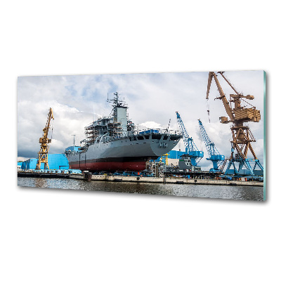 Rivestimento parete cucina con motivo ispirato a un cantiere navale