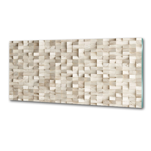 Pannello paraschizzi cucina con motivo a cubi di legno