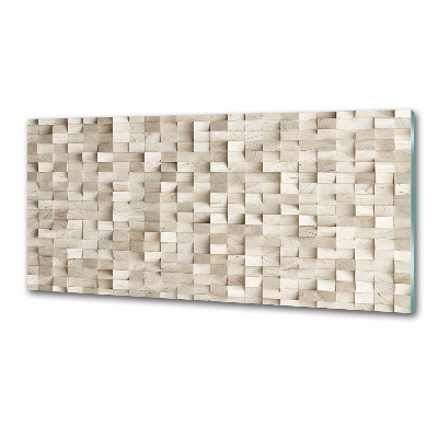 Pannello paraschizzi cucina con motivo a cubi di legno