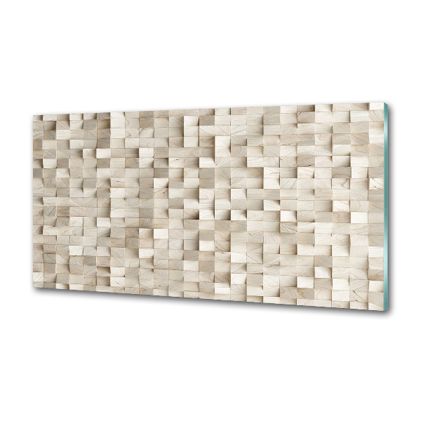 Pannello paraschizzi cucina con motivo a cubi di legno