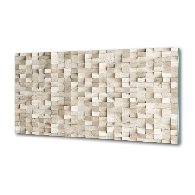 Pannello paraschizzi cucina con motivo a cubi di legno