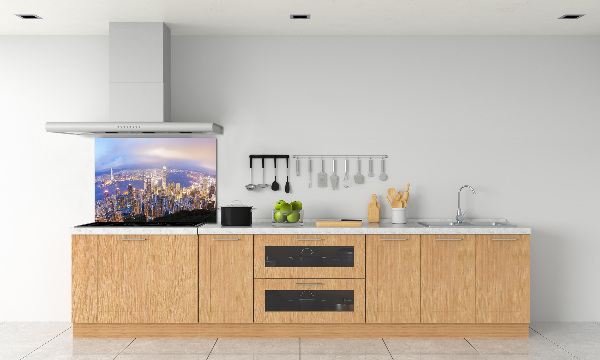 Pannello paraschizzi cucina con panorama di Hong Kong
