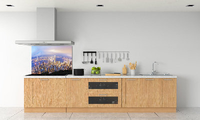 Pannello paraschizzi cucina con panorama di Hong Kong