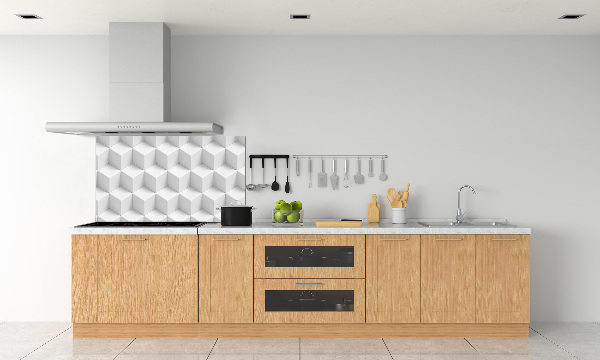 Rivestimento parete cucina con motivo astratto 3D