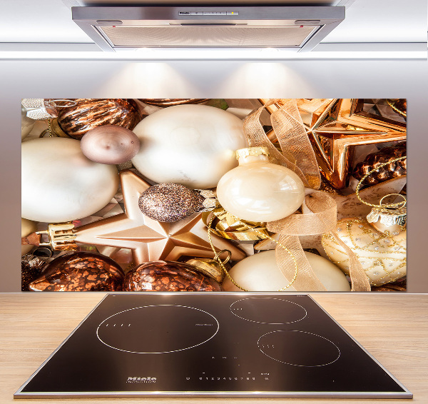 Pannello paraschizzi cucina con stampa a tema palline di Natale