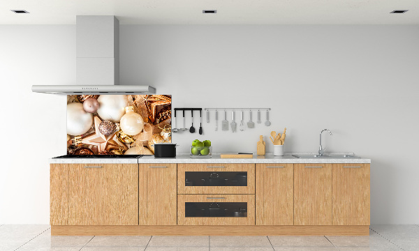 Pannello paraschizzi cucina con stampa a tema palline di Natale