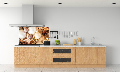 Pannello paraschizzi cucina con stampa a tema palline di Natale