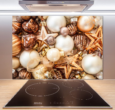 Pannello paraschizzi cucina con stampa a tema palline di Natale