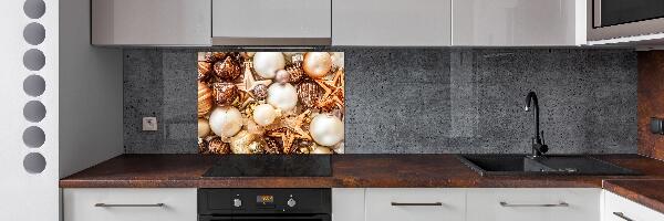 Pannello paraschizzi cucina con stampa a tema palline di Natale