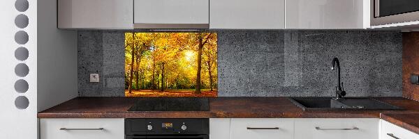 Pannello paraschizzi cucina con motivo Foresta in autunno