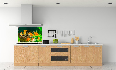 Rivestimento parete cucina con motivo a pesce rosso