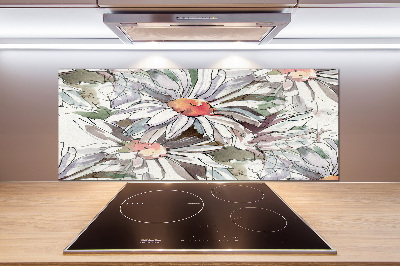 Pannello paraschizzi cucina con motivo camomilla