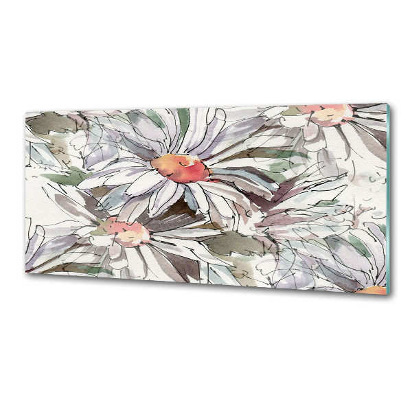 Pannello paraschizzi cucina con motivo camomilla