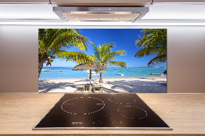 Rivestimento parete cucina con motivo Spiaggia di Mauritius