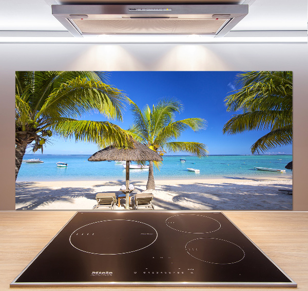 Rivestimento parete cucina con motivo Spiaggia di Mauritius