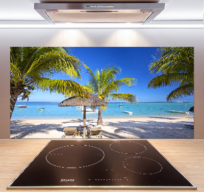 Rivestimento parete cucina con motivo Spiaggia di Mauritius