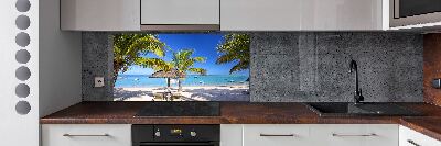 Rivestimento parete cucina con motivo Spiaggia di Mauritius