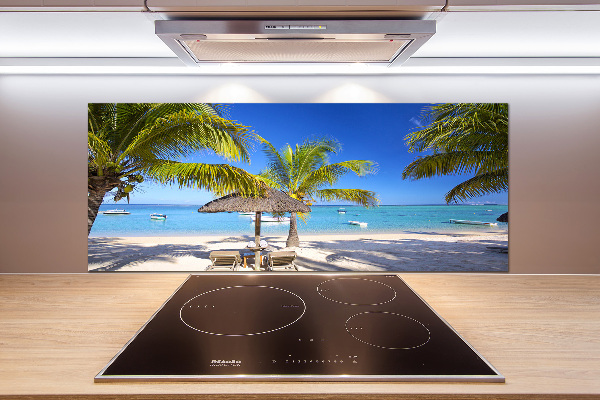 Rivestimento parete cucina con motivo Spiaggia di Mauritius